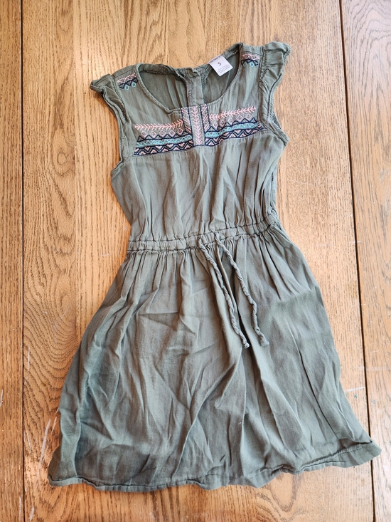 Carter's Other - Carter's Olive Embroidered Waist-Tie Mini Dress